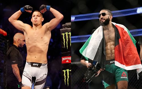 Nate Diaz (left), Belal Muhammad (right)