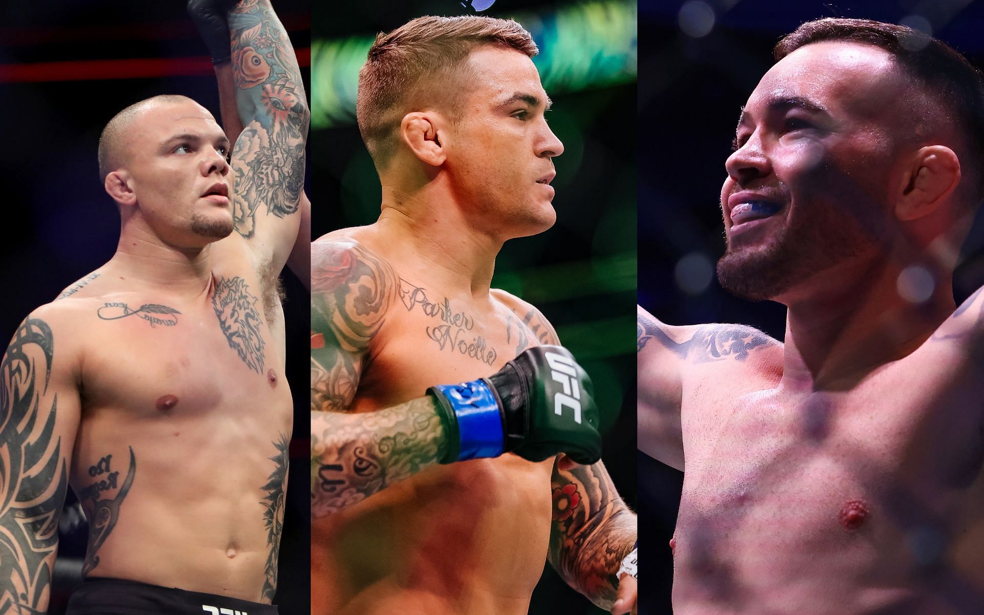 Anthony Smith (left), Dustin Poirier (centre), Colby Covington (right)