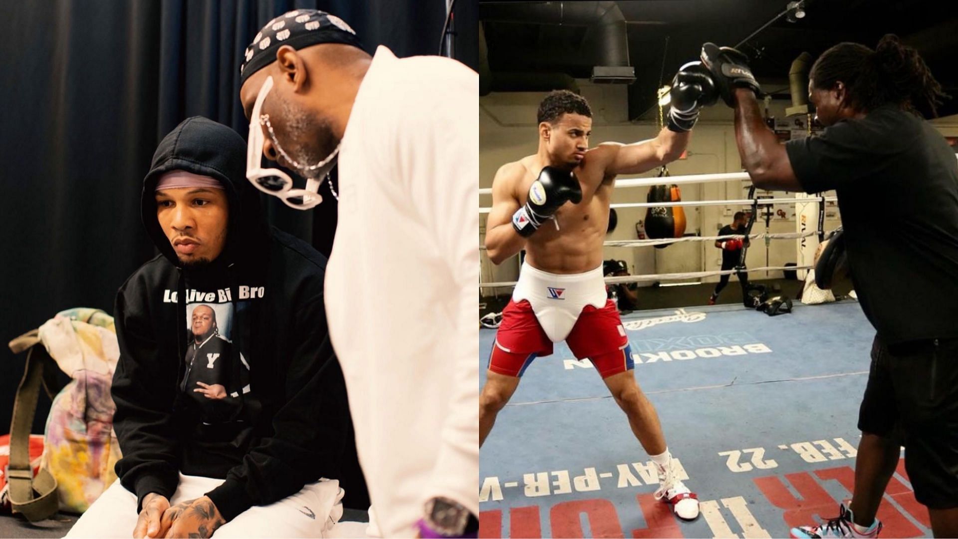 Gervonta Davis and Calvin Ford (left, @gervontaa), Rolly Romero and Cromwell Gordon Bullet (right, @rolliesss) [images courtesy of Instagram]