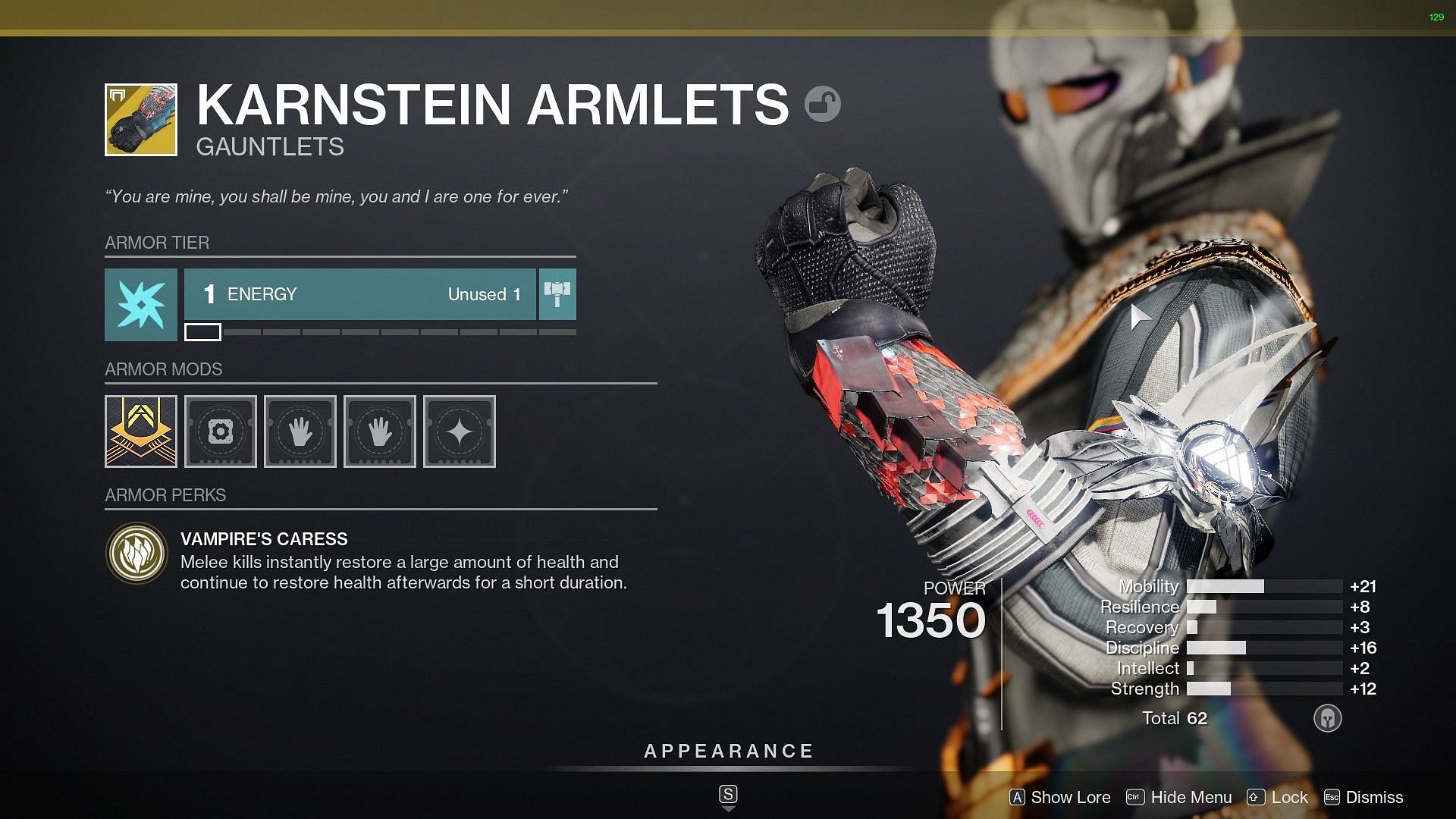 Karnstein Armlets (Image via Destiny 2)