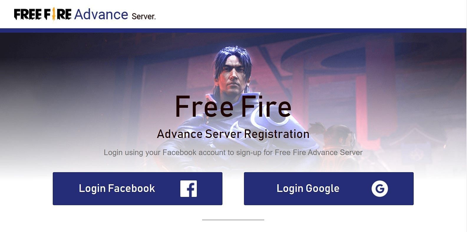 The official Advance server page (Image via Garena)