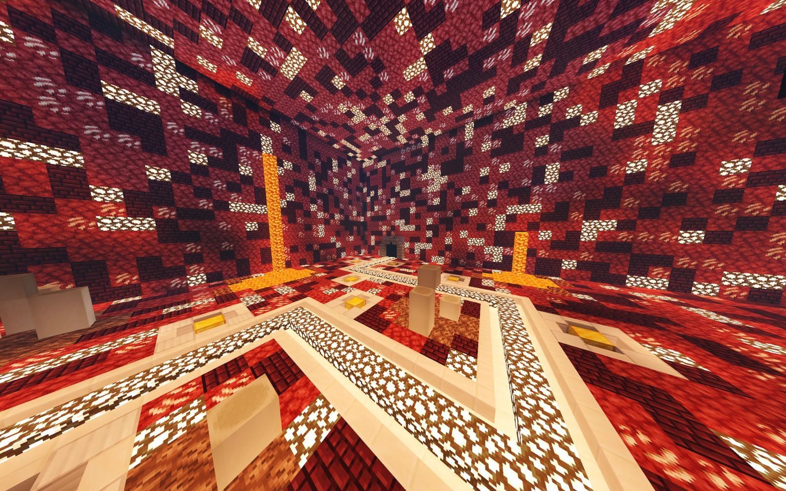 The map for Nether Tower Defense (Image via Minecraft)