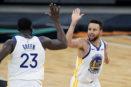 The Golden State Warriors eked out a win in Game 1 despite Draymond Green's ejection and Steph Curry's shooting struggles. [Photo: The Mercury News]