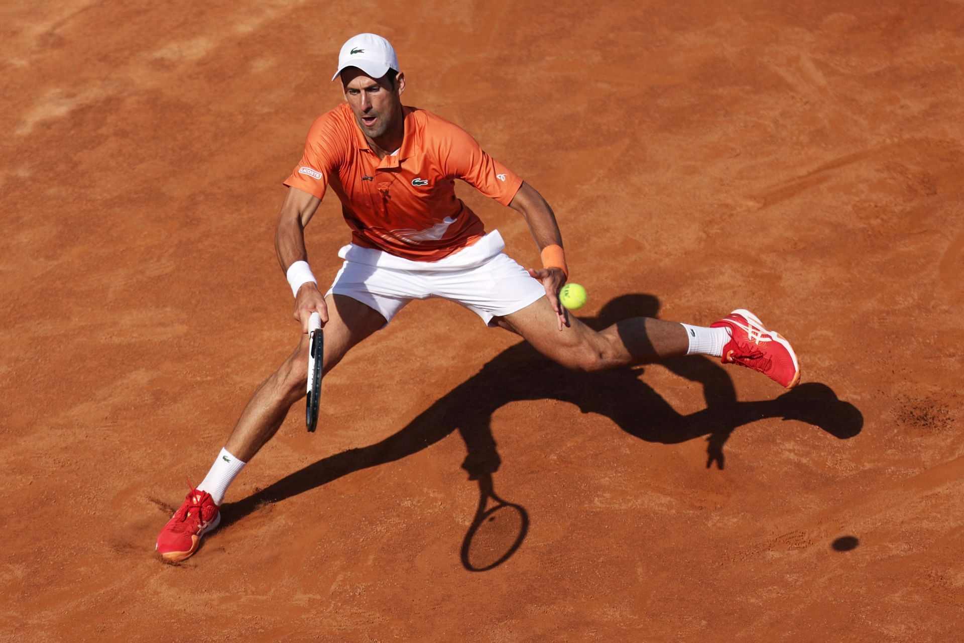 The Serb in action at the Italian Open in Rome