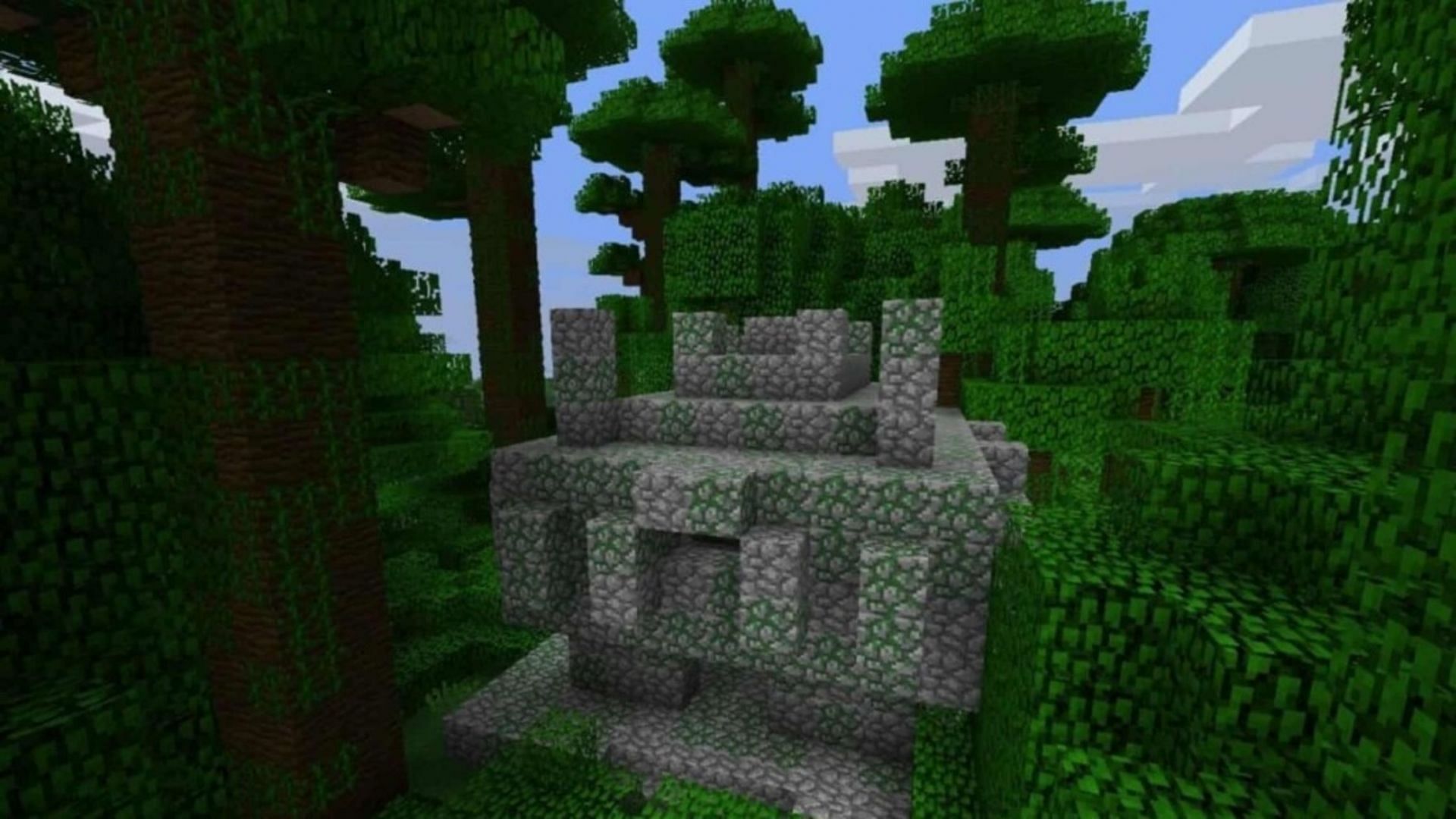 Jungle temples are full of treasures and traps (Image via Mojang)