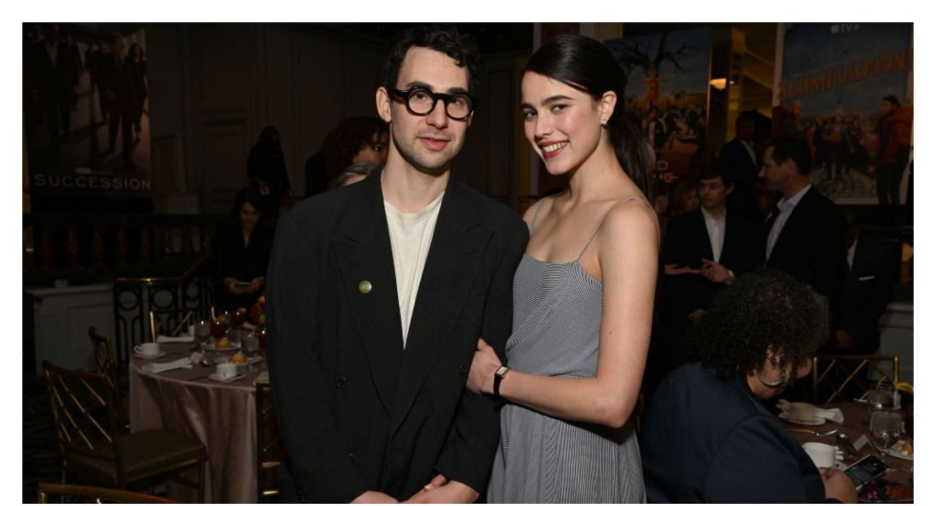 Jack Antonoff and Margaret Qualley attend the AFI Awards Luncheon at Beverly Wilshire, A Four Seasons Hotel (Image via Michael Kovac/Getty Images)