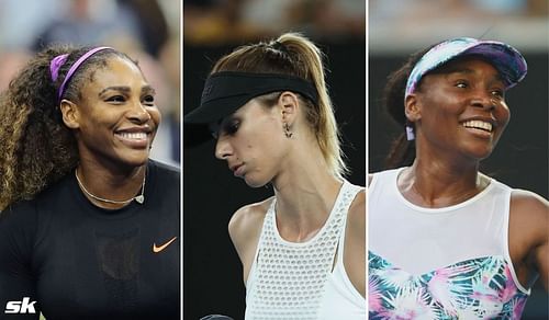 Serena Williams, Tsvetana Pironkova and Venus Williams