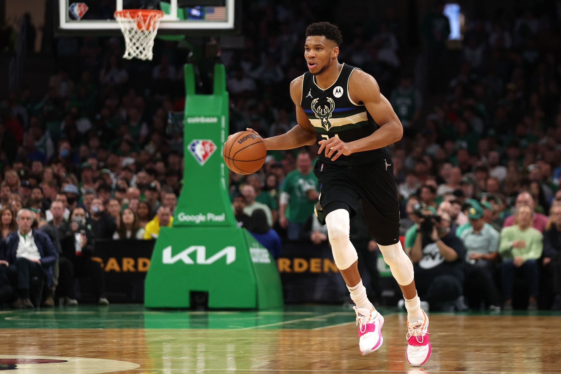 Giannis Antetokounmpo of the Milwaukee Bucks in the NBA Eastern Conference semifinals.