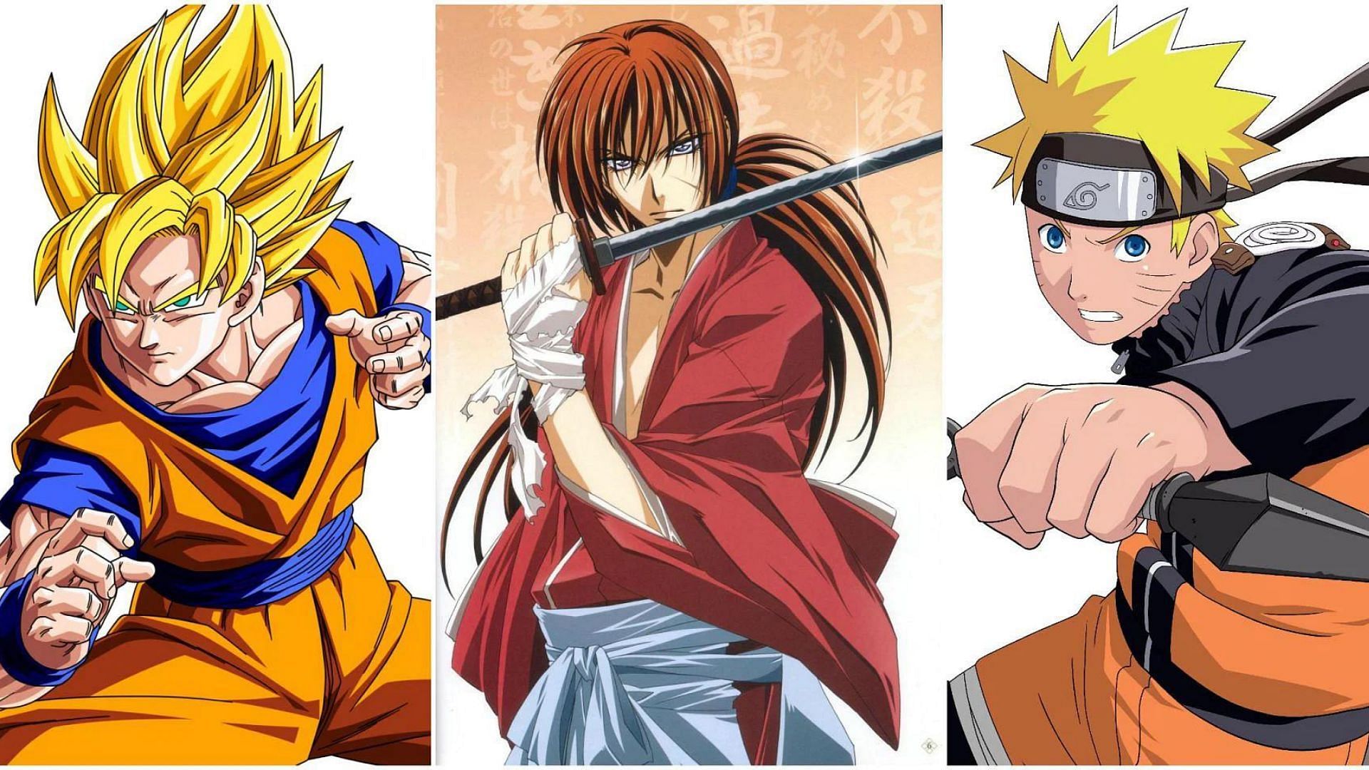 Fanmade collage of Goku, Naruto, and Kenshin (Image via Wordpress/IAMGODECE)