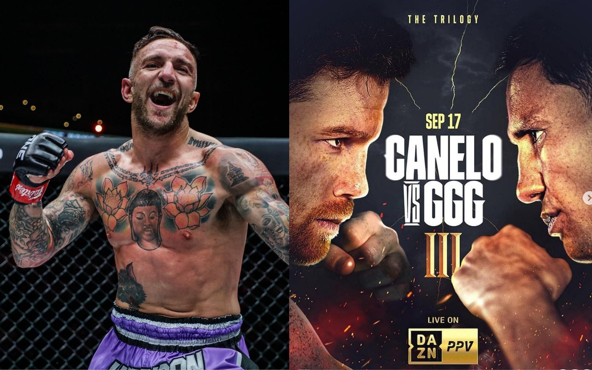 ONE&#039;s Liam Harrison has some words regarding the trilogy fight between Canelo and GGG. (Images courtesy: ONE Championship, @canelo on Instagram)