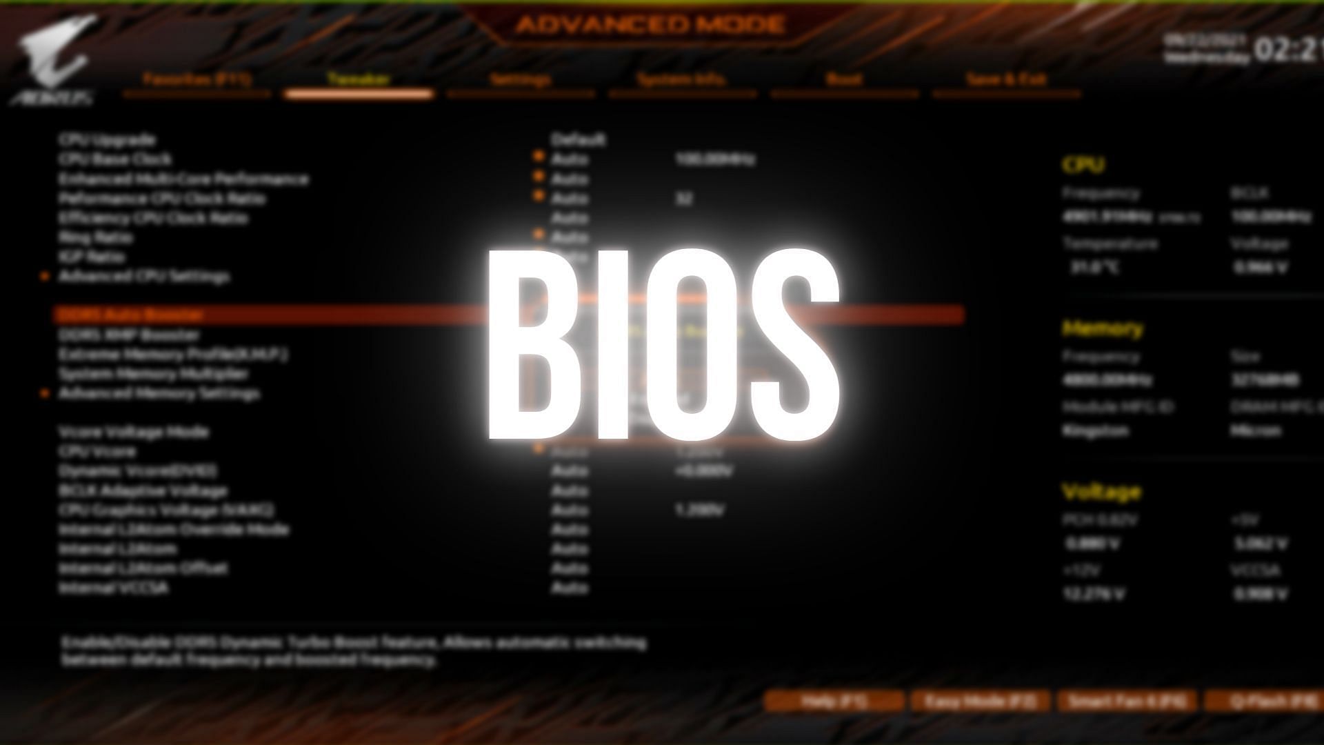 BIOS settings can be overwhelming for some (Image via Sportskeeda)