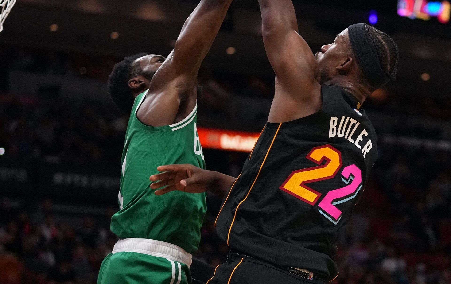 Miami Heat All-Star Jimmy Butler looked bothered by a nagging knee injury in Game 4 against the Boston Celtics. [Photo: NBA.com]