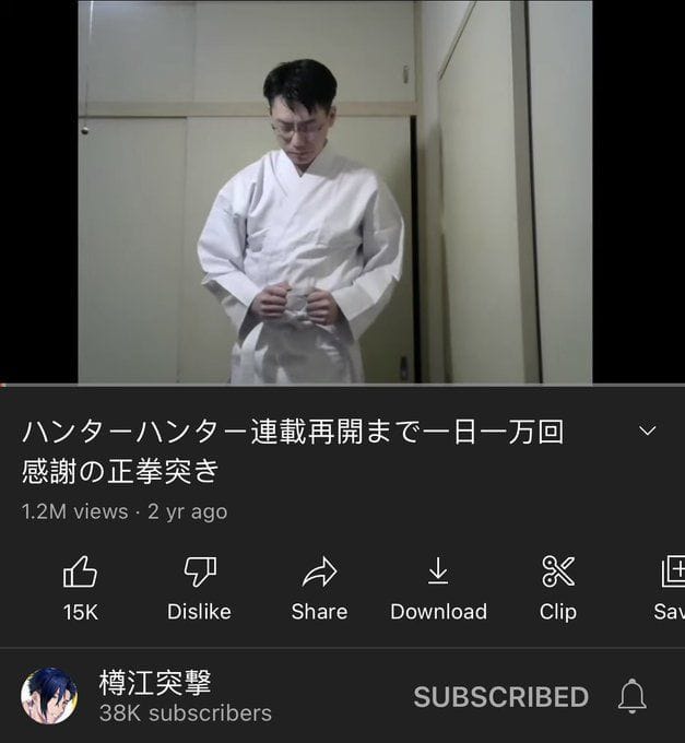 Hunter x Hunter fan who pledged 1000 punches a day till the series