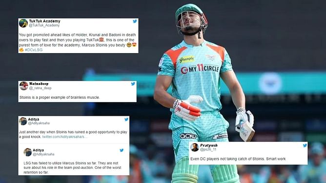 "Proper example of brainless muscle!" - Fans slam Marcus Stoinis for slow knock against DC in IPL 2022