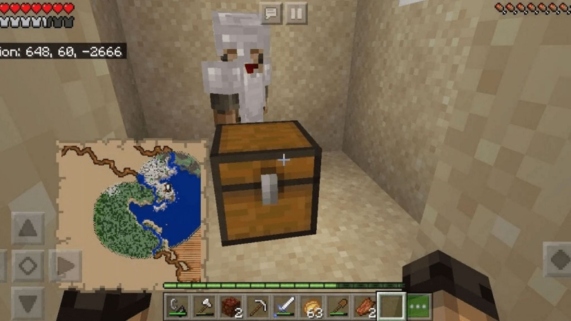 Players can essentially find treasure chests constantly by using the right coordinates (Image via Mojang)