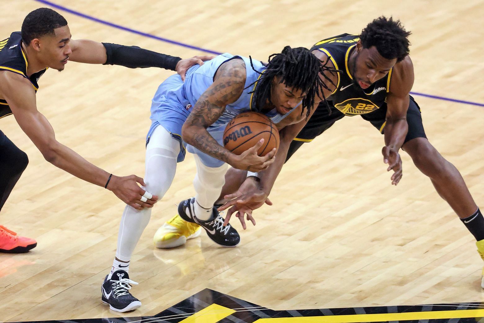 Ja Morant&#039;s right knee injury could doom the Memphis Grizzlies&#039; chances againt the Golden State Warriors. [Photo: The Seattle Times]