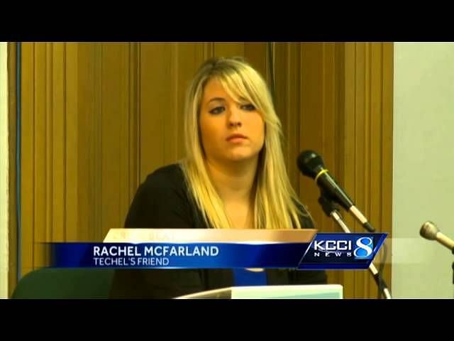 What is Seth Techel's "friend's" name? Co-worker Rachel McFarland served as prime witness in