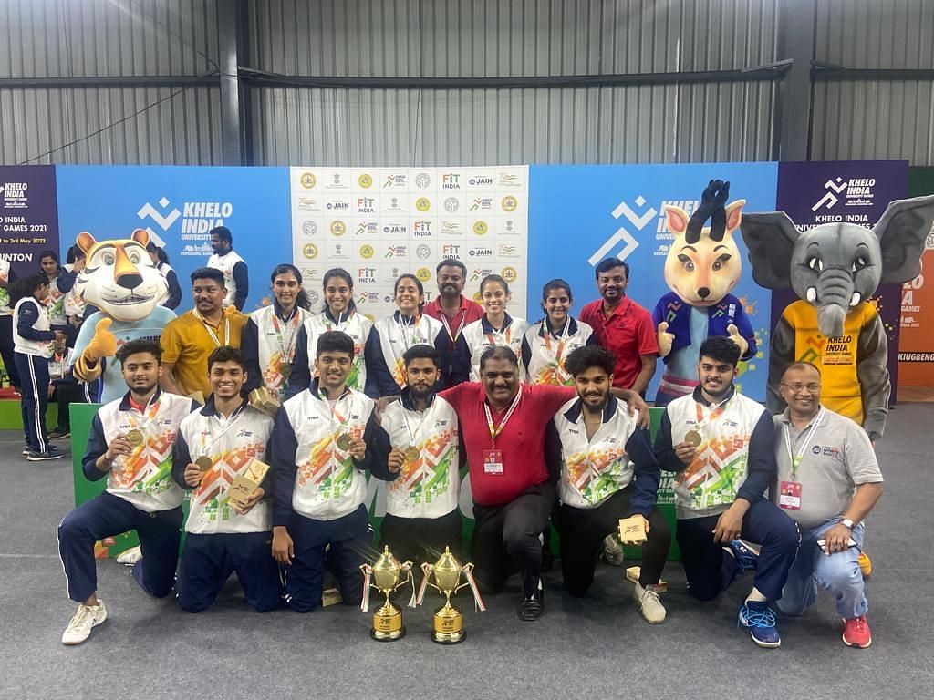 Jain University men&#039;s and women&#039;s teams emerged champions in Khelo India University Games. (Pic credit: Khelo India)