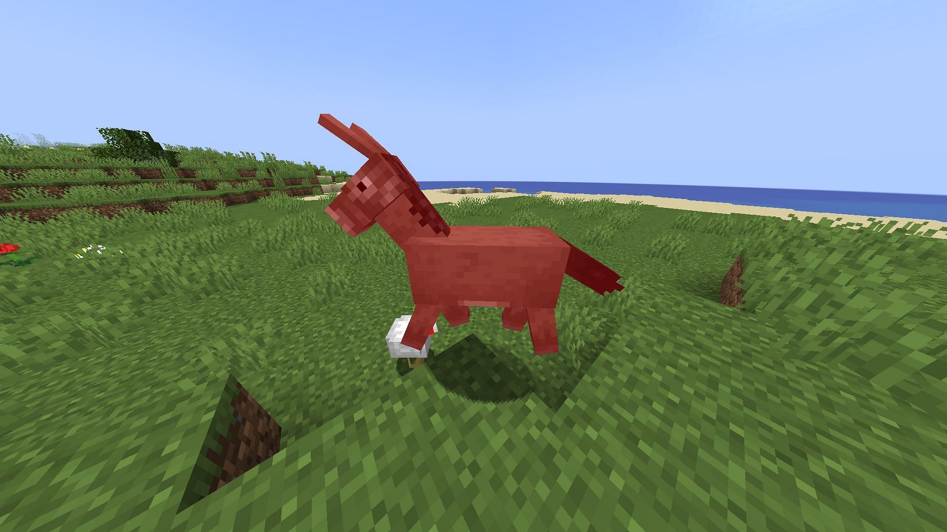 A donkey getting punched (Image via Minecraft)