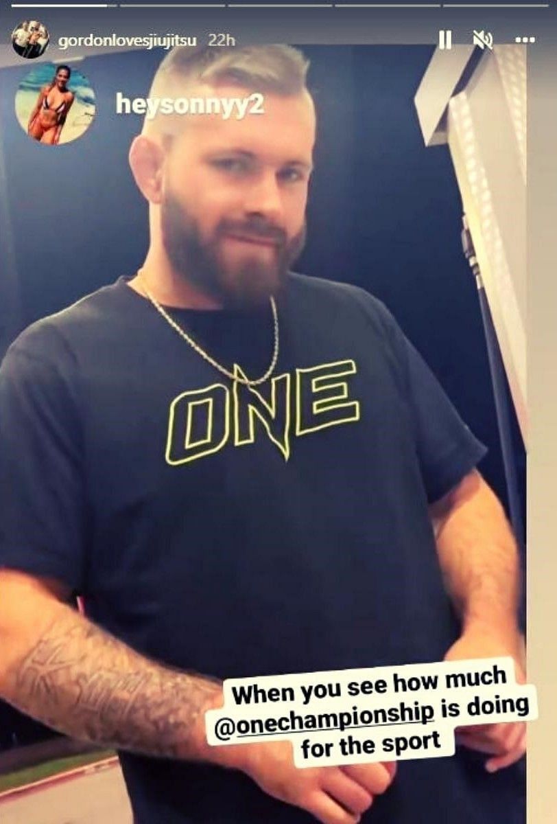 Gordon Ryan on Instagram dancing in his ONE T-Shirt