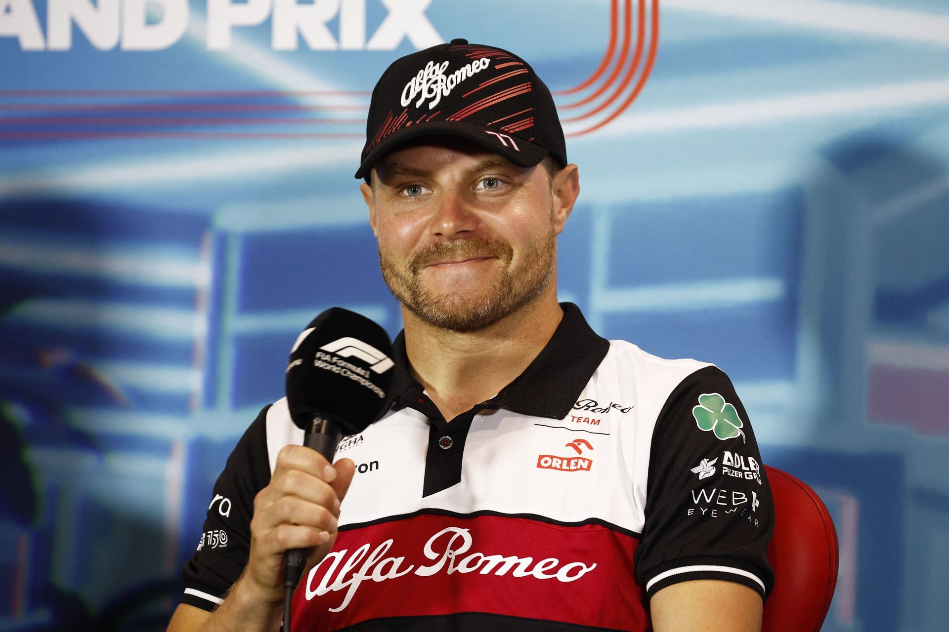 F1 Grand Prix of Miami - Practice - Valtteri Bottas talks to the press in Miami