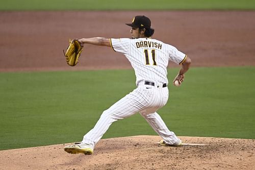 Yu Darvish picked up his first career win against Atlanta last month in San Diego.