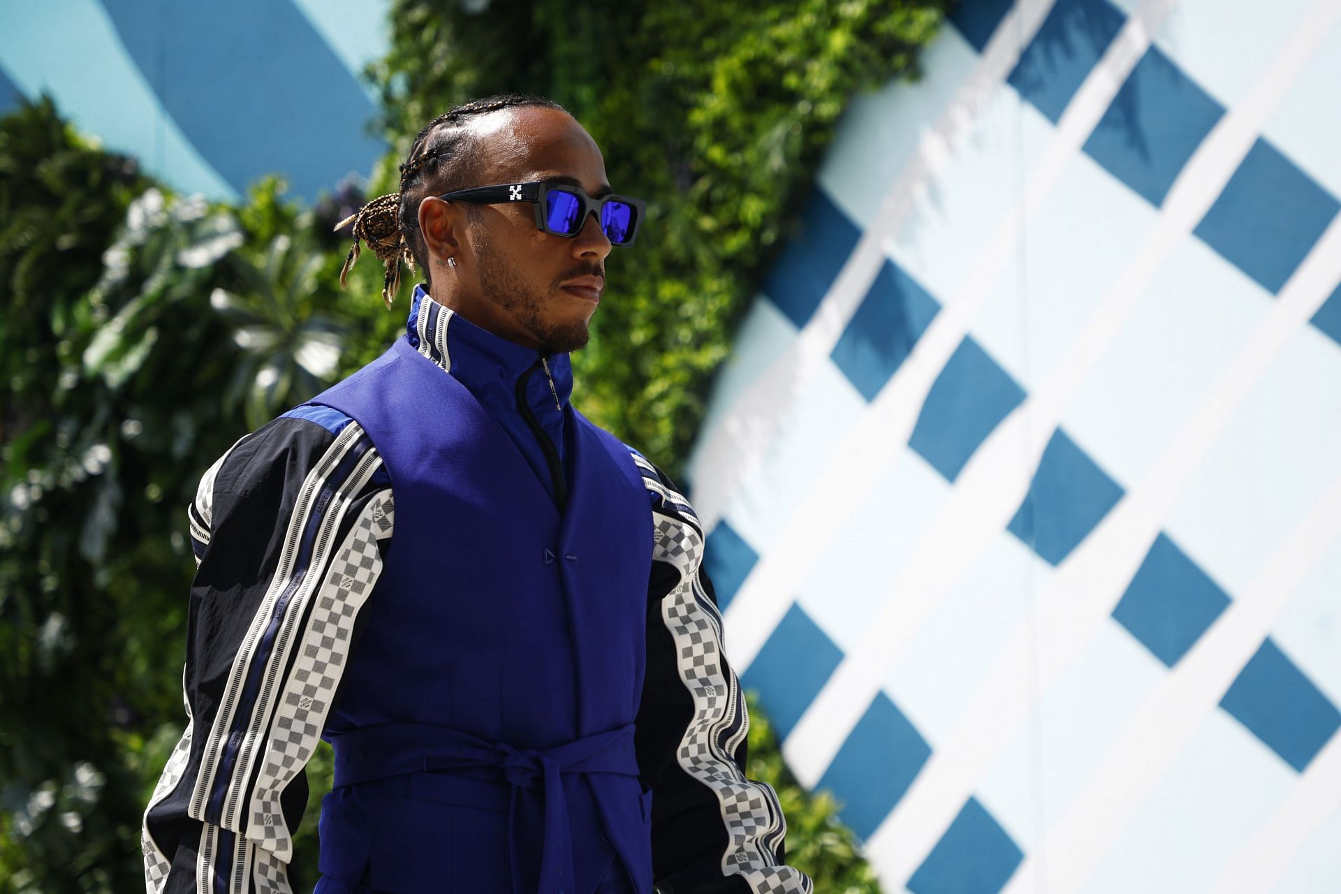 Lewis Hamilton of Great Britain and Mercedes walks in the Paddock during previews ahead of the F1 Grand Prix of Miami at the Miami International Autodrome on May 05, 2022 in Miami, Florida. (Photo by Jared C. Tilton/Getty Images