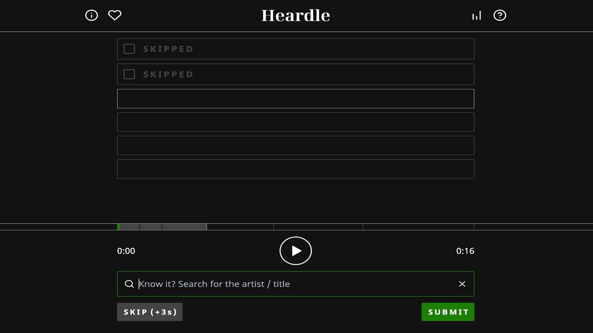 The screen of Heardle (Image via Engadget)