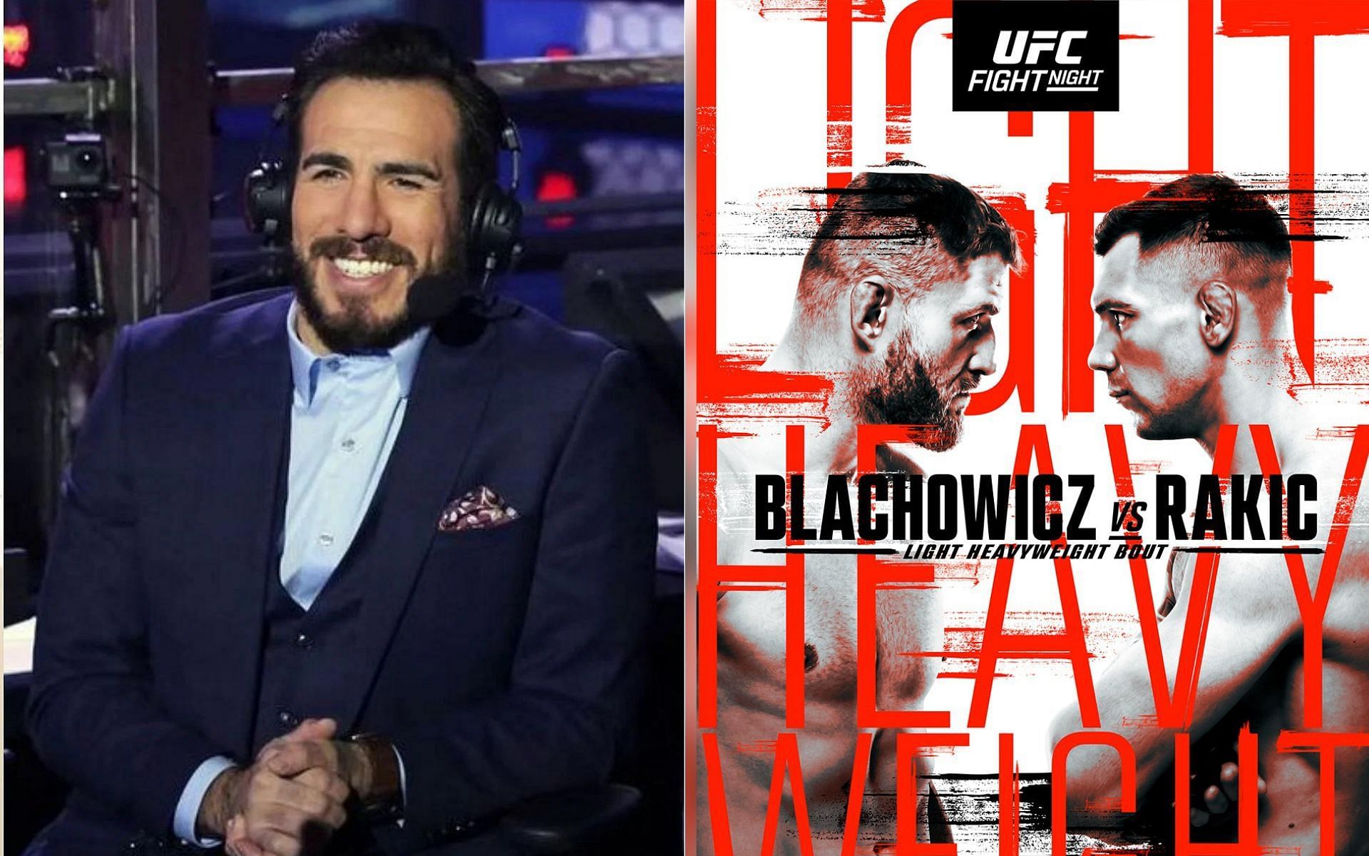 Kenny Florian (left) and Jan Blachowicz &amp; Aleksandar Rakic (right) [Image credits: @kennyflorian and @ufc on Instagram]