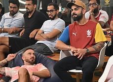 [In Pictures]: Kohli, du Plessis and other RCB players keenly watch MI vs DC IPL 2022 clash