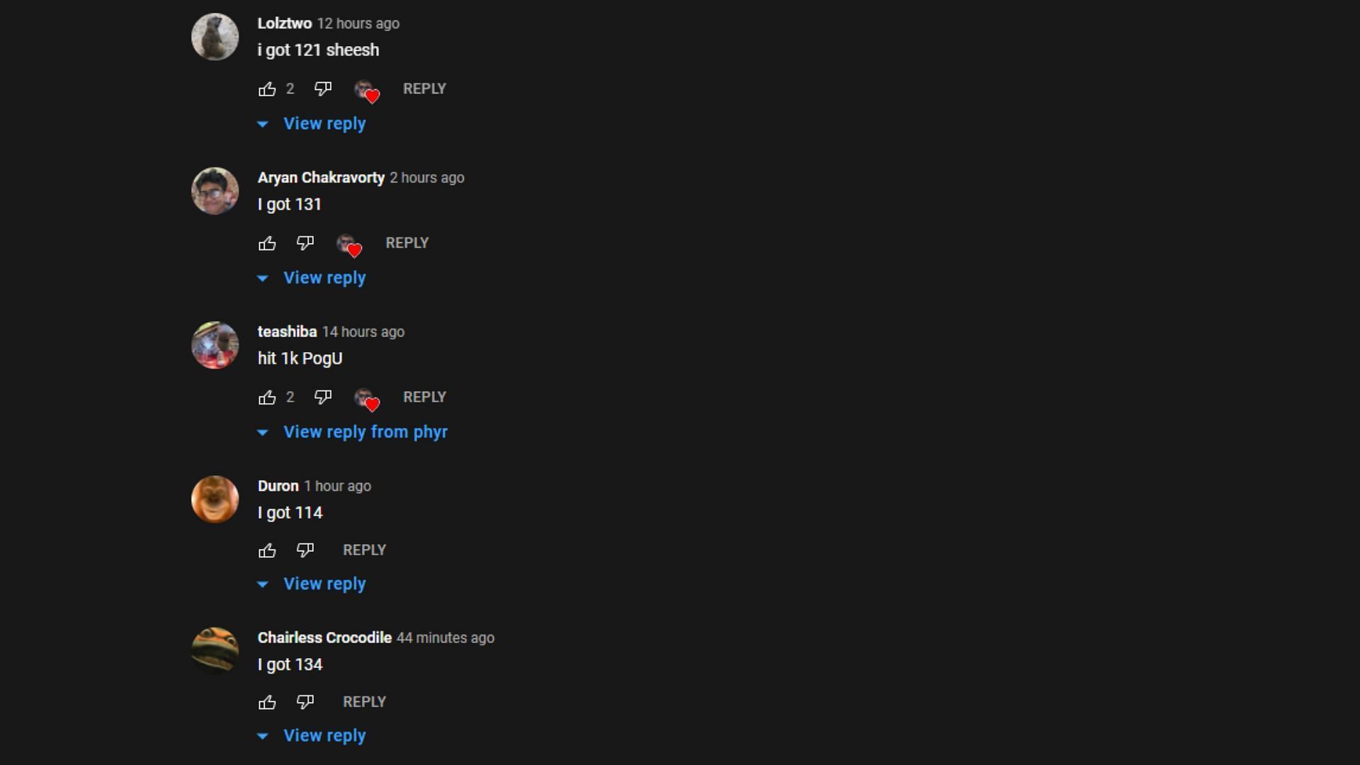 YouTube comments on the same clip (Image via phyr/YouTube)