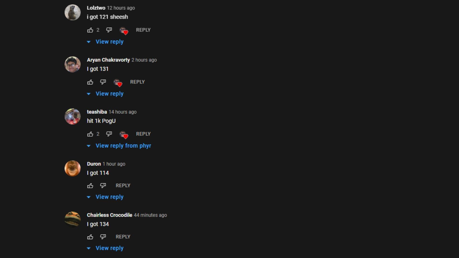 YouTube comments on the same clip (Image via phyr/YouTube)