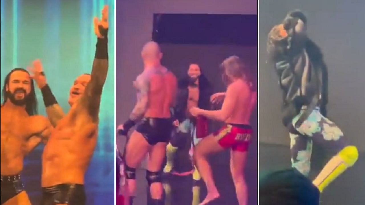 RK-Bro and Drew McIntyre dancing to Seth Rollins&#039; music after SmackDown