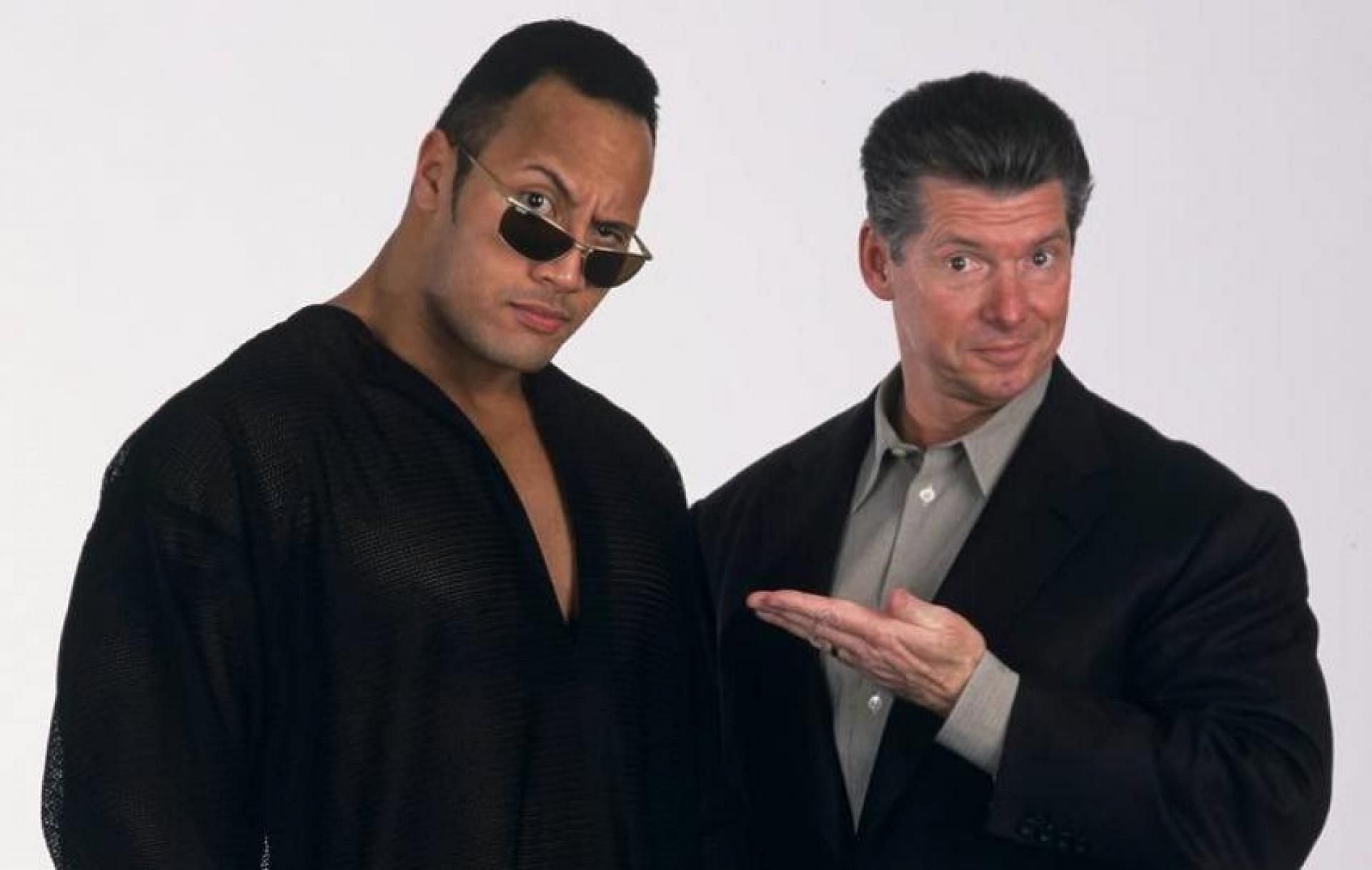 The Rock and Vince McMahon during WWF