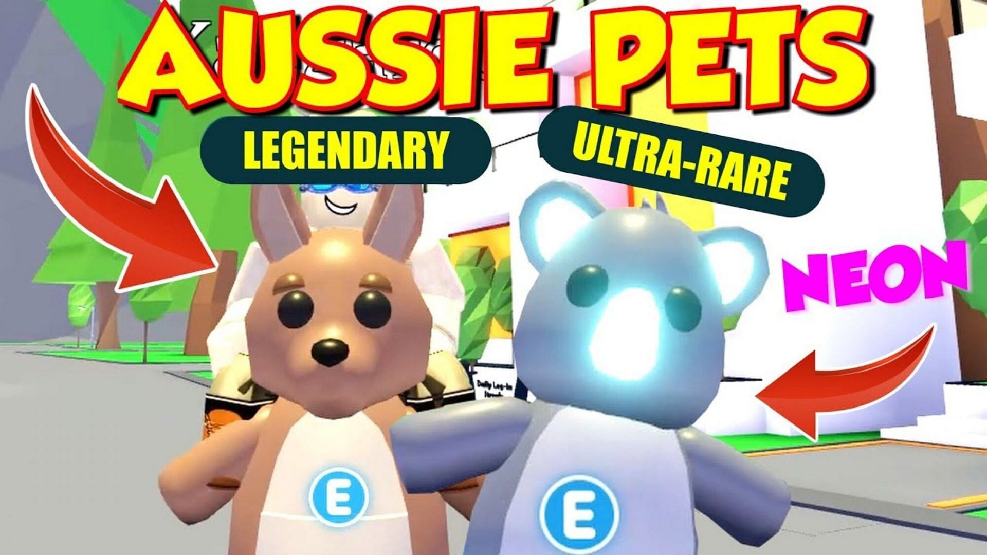 The Aussie Egg resembles a Kangaroo in Roblox Adopt Me!, as they both have a belly pouch and similar ears (Image via YouTube)
