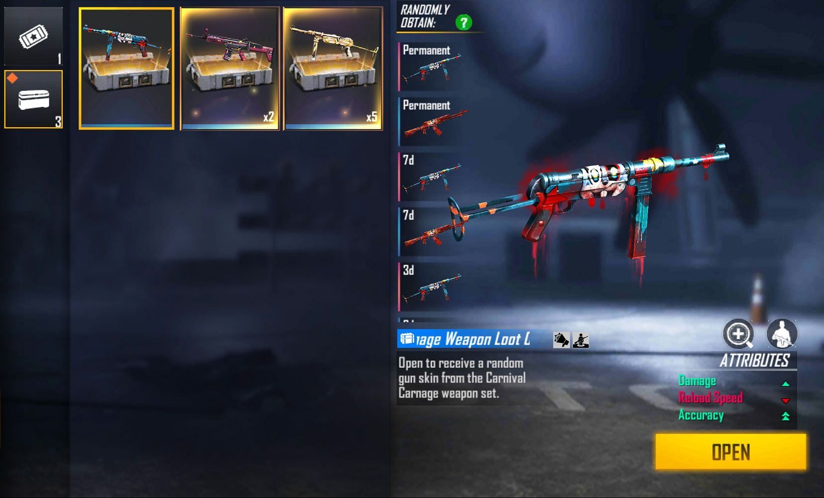 Carnival Carnage Weapon Loot Crate (Image via Garena)