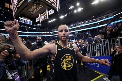 Steph Curry after the Golden State Warriors' Game 5 win against the Denver Nuggets