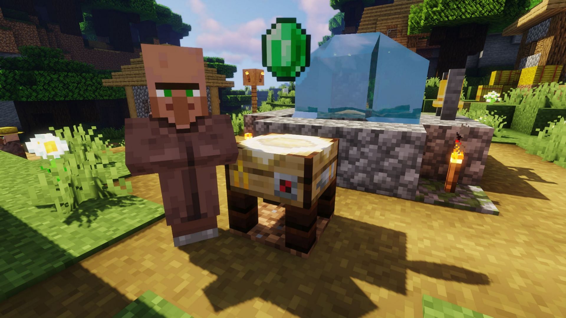Trading posts consolidate villager trading with a single block (Image via Fuzs_/CurseForge)