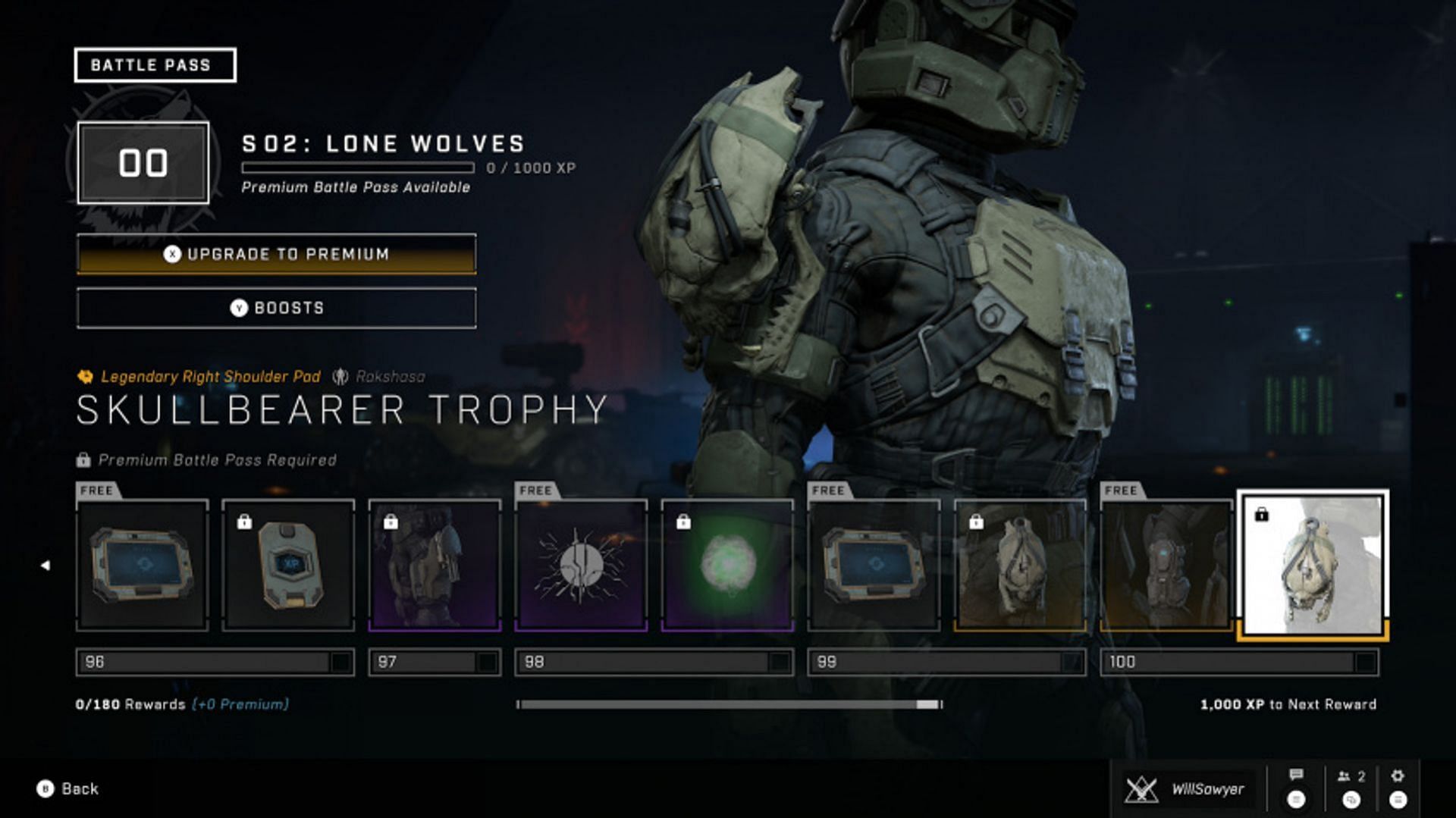 The Skullbearer Trophy Shoulders in Halo Infinite (Image via Microsoft)