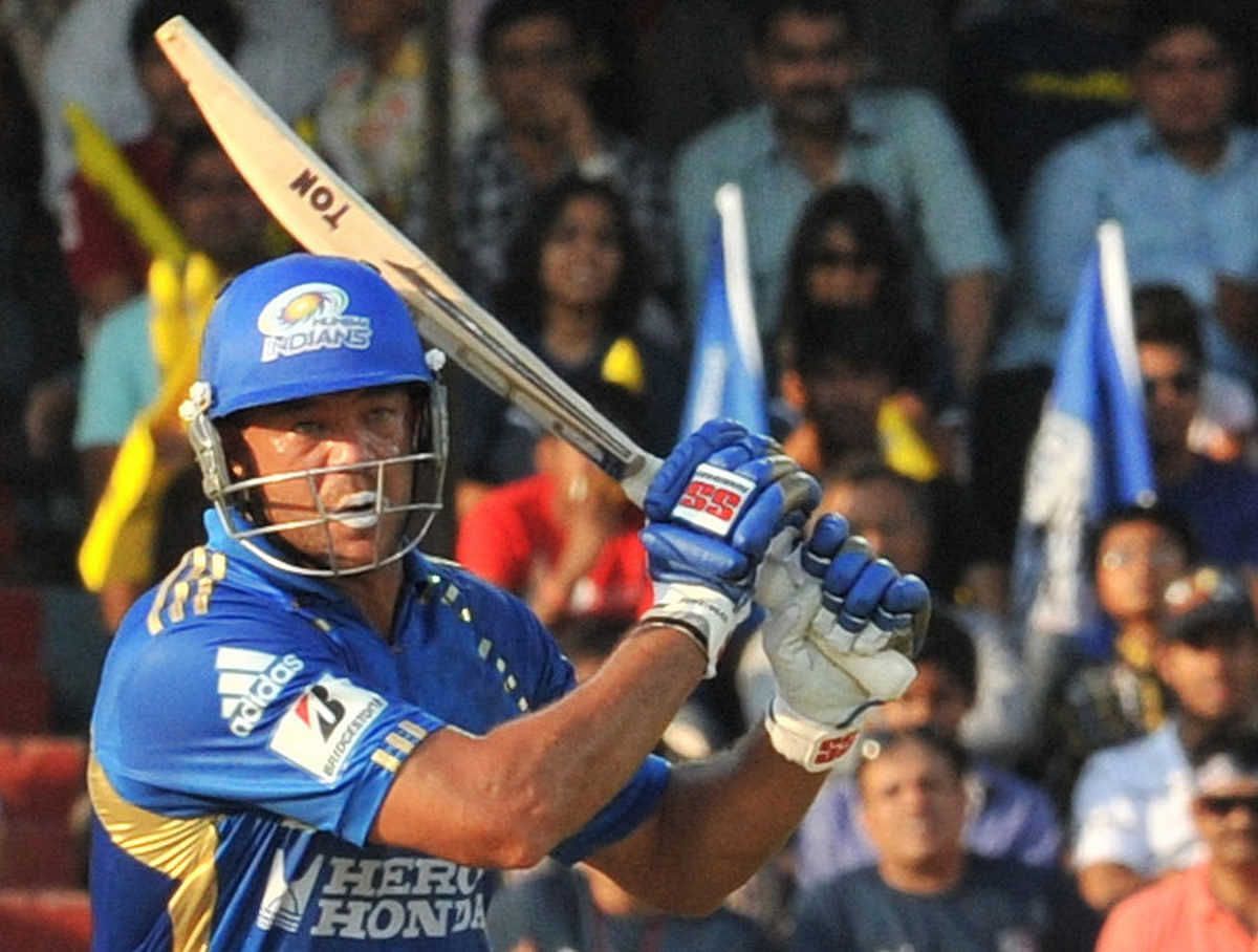 Andrew Symonds weilding the willow for Mumbai Indians