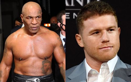 Mike Tyson (left) and Canelo Alvarez (right)