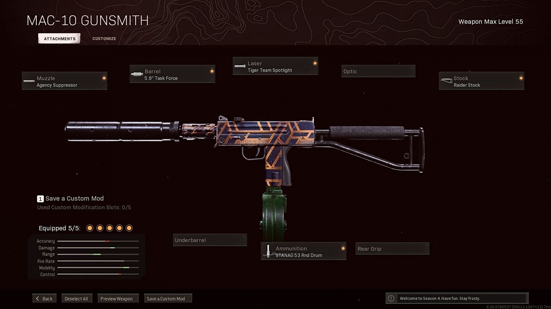The Mac-10 has a wide range of attachments (Image via Activision)