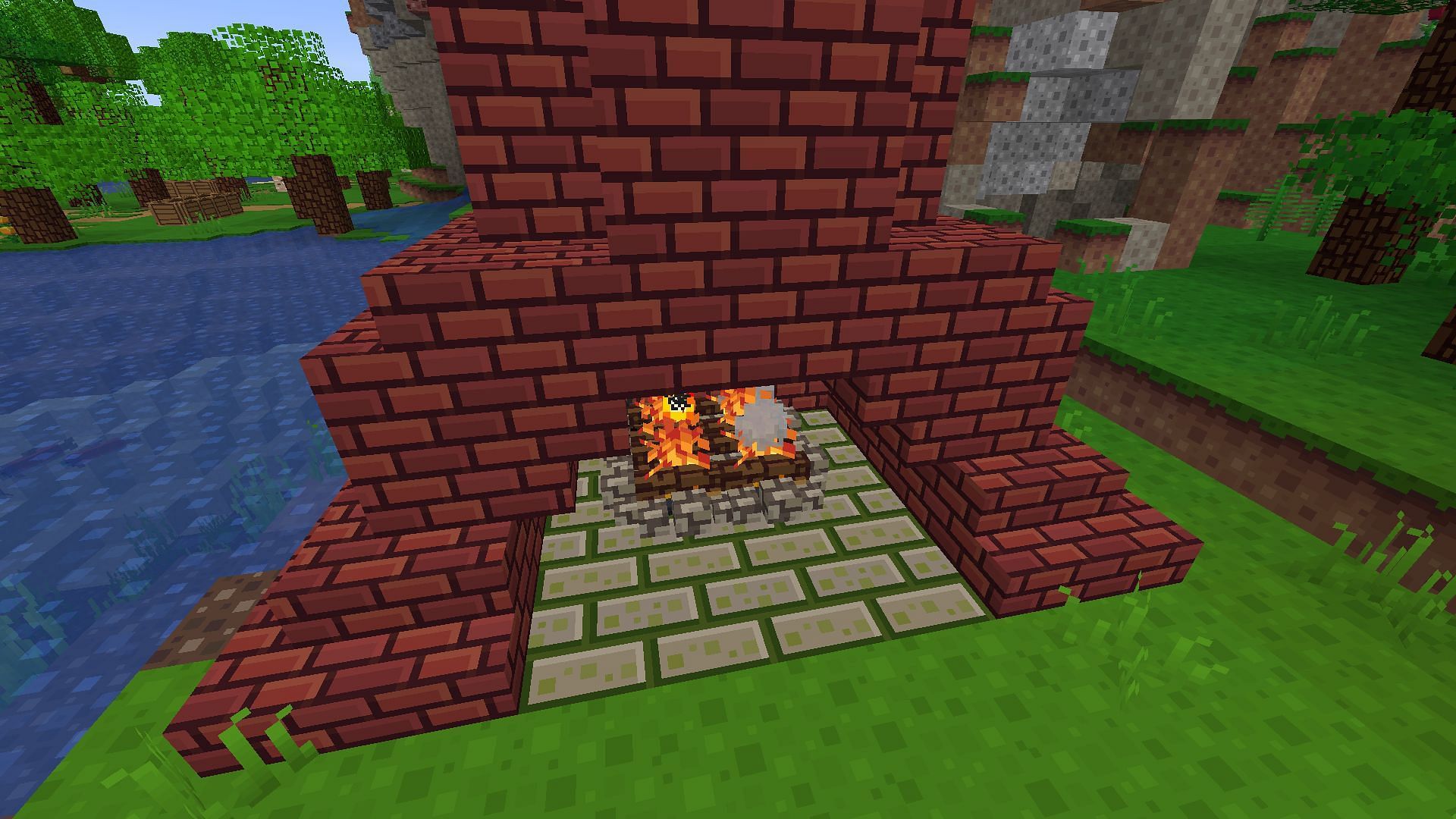 A fireplace using the Blockpixel textures (Image via Minecraft)