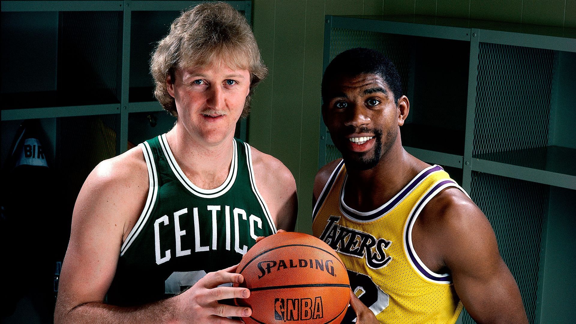 Boston Celtics legend Larry Bird and Los Angeles Lakers great Magic Johnson