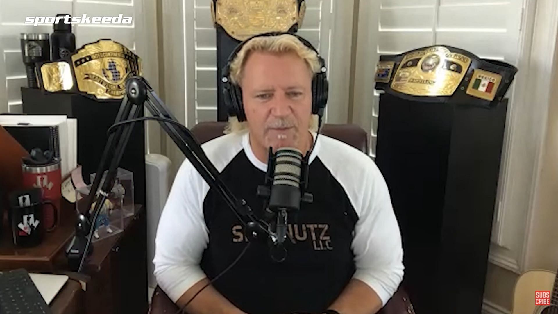 Jeff Jarrett is seen here in conversation with Sportskeeda Wrestling.