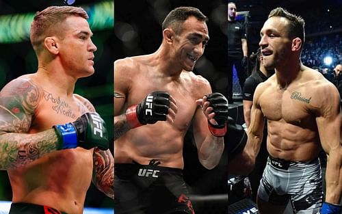 Dustin Poirier, Tony Ferguson, and Michael Chandler (left to right)