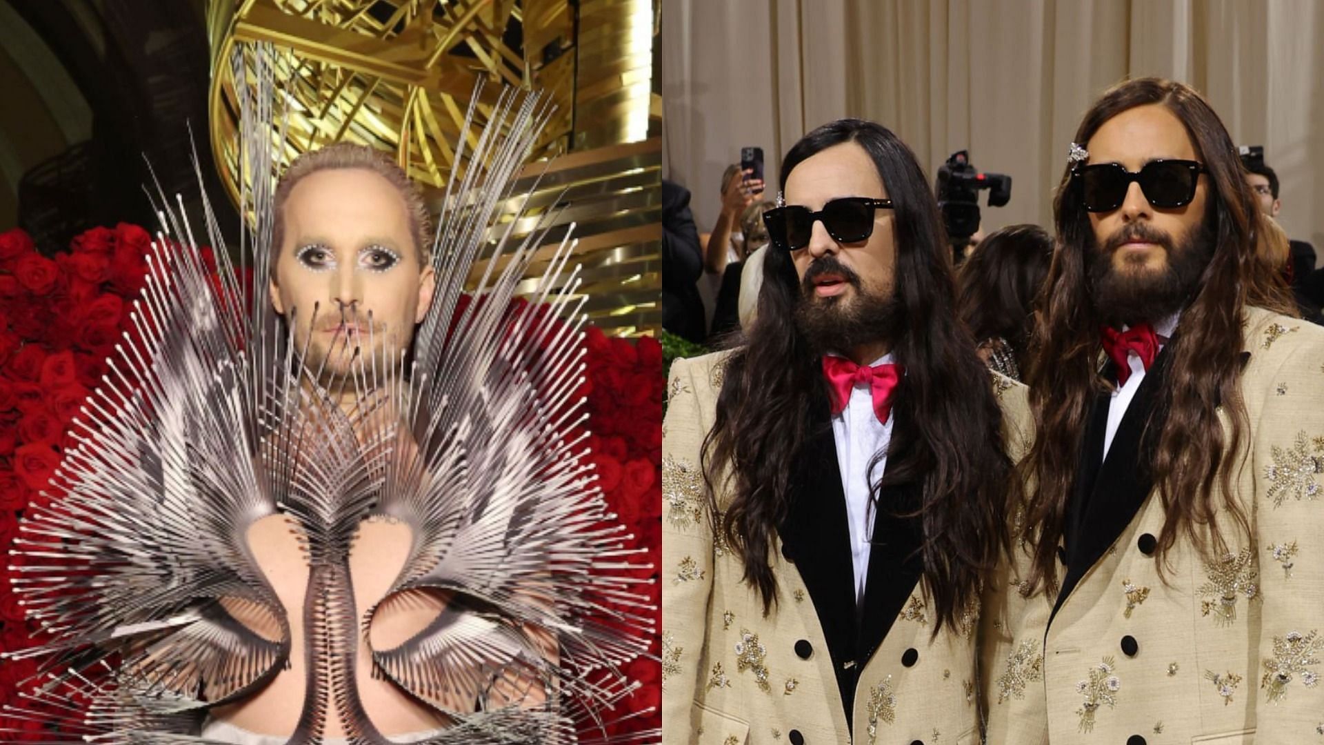 Frederik Robertsson was mistaken as Jared Leto in the 2022 Met Gala as the latter arrived with Alessandro Michele (Image via Cindy Ord/Getty Images and Mike Coppola/Getty Images)