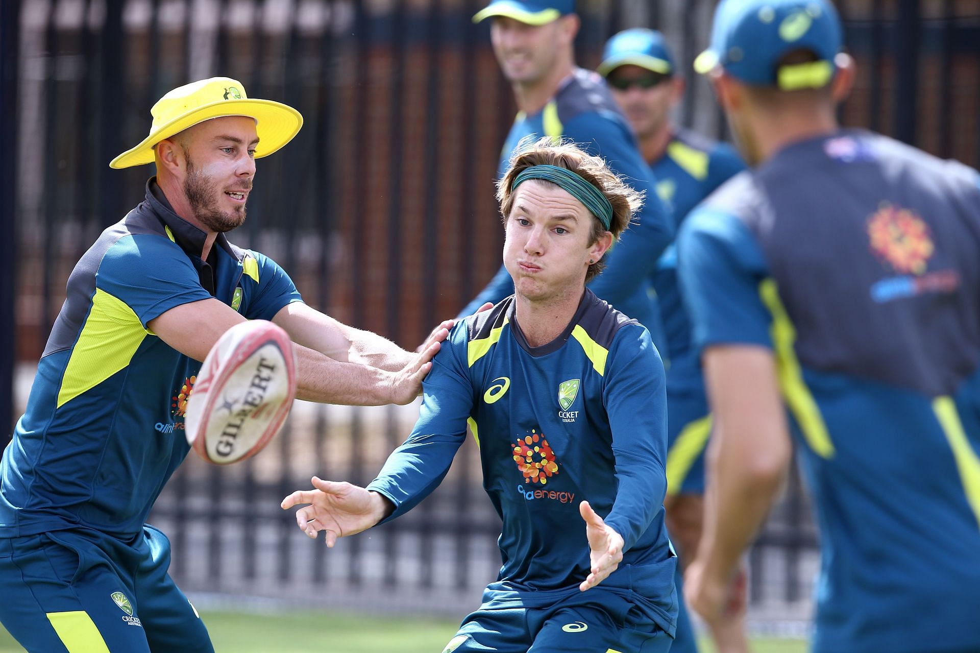 Touch football has been a way for athletes of other sports (cricket, in this picture) to warm up before specific training sessions; Photo: Australia ODI Nets Session