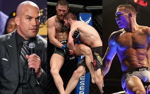 Tito Ortiz (left), Conor McGregor and Khabib Nurmagomedov (center), Michael Chandler (right)