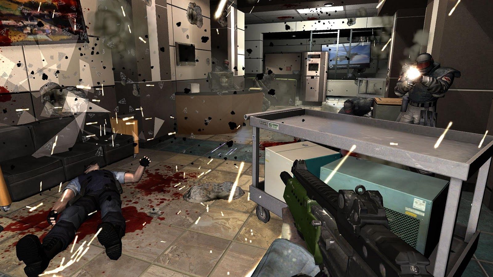One of the infamous scenes of F.E.A.R. (image via Warner Bros. Interactive)